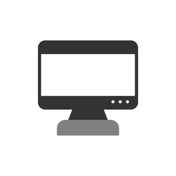 Computer Monitor Vector Web Icon — Vettoriale Stock