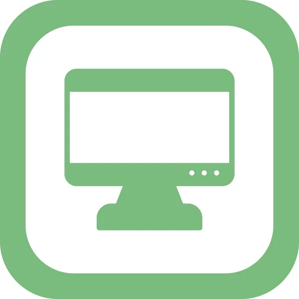 Computer Monitor Vector Web Icon — Stock Vector
