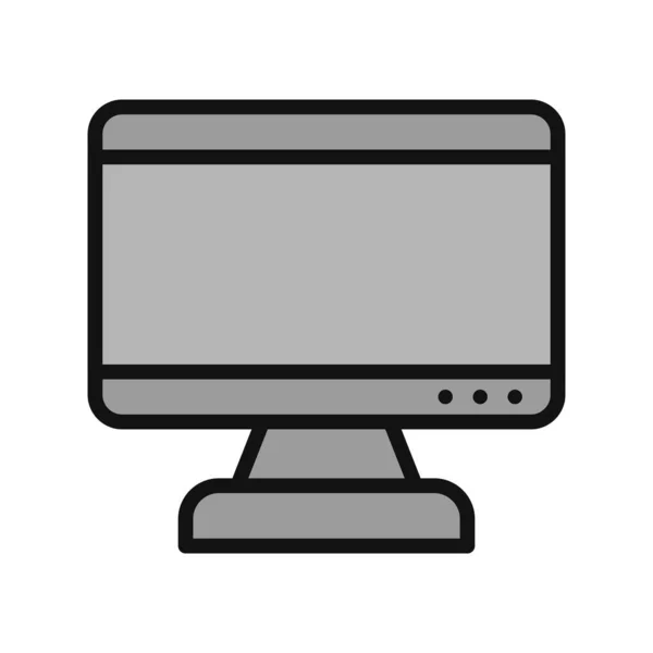 Computer Monitor Vector Web Icon — Vettoriale Stock
