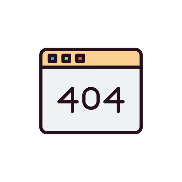 Fout 404 Moderne Icoon Vector Illustratie — Stockvector