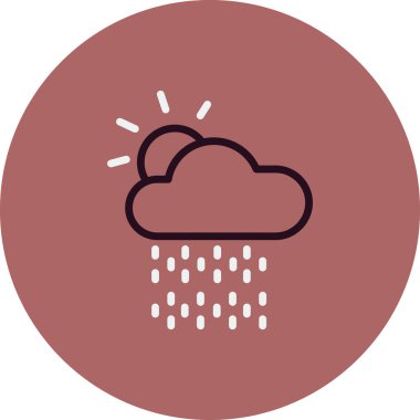 Basit web arayüzü hava durumu uygulaması simgesi, vektör illüstrasyonu