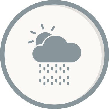 Basit web arayüzü hava durumu uygulaması simgesi, vektör illüstrasyonu