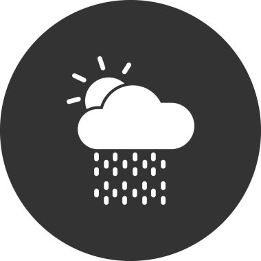 Basit web arayüzü hava durumu uygulaması simgesi, vektör illüstrasyonu