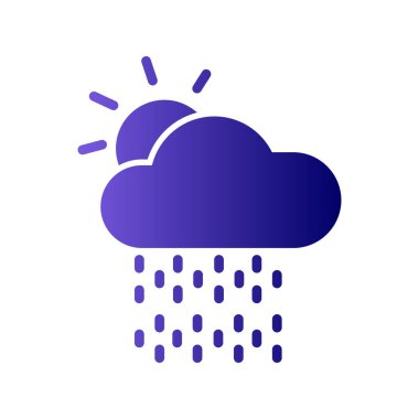 Basit web arayüzü hava durumu uygulaması simgesi, vektör illüstrasyonu