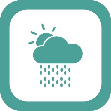 Basit web arayüzü hava durumu uygulaması simgesi, vektör illüstrasyonu