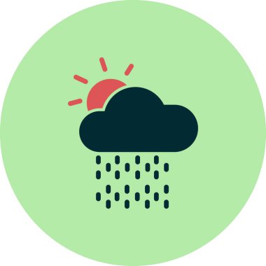 Basit web arayüzü hava durumu uygulaması simgesi, vektör illüstrasyonu