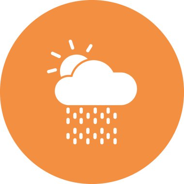 Basit web arayüzü hava durumu uygulaması simgesi, vektör illüstrasyonu