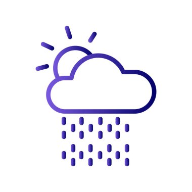 Basit web arayüzü hava durumu uygulaması simgesi, vektör illüstrasyonu