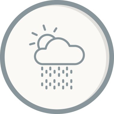 Basit web arayüzü hava durumu uygulaması simgesi, vektör illüstrasyonu