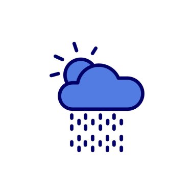 Basit web arayüzü hava durumu uygulaması simgesi, vektör illüstrasyonu