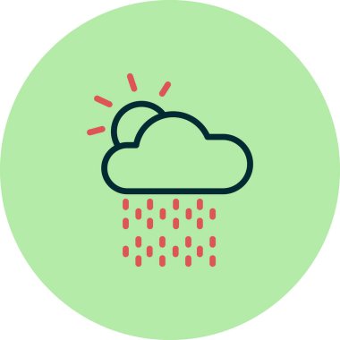 Basit web arayüzü hava durumu uygulaması simgesi, vektör illüstrasyonu