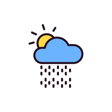 Basit web arayüzü hava durumu uygulaması simgesi, vektör illüstrasyonu