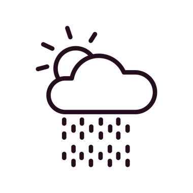 Basit web arayüzü hava durumu uygulaması simgesi, vektör illüstrasyonu