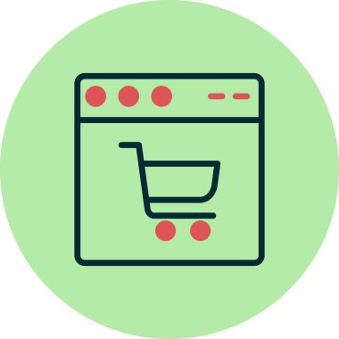 Basit web arayüzü simgesi, vektör illüstrasyonu