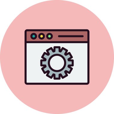 Basit web arayüzü simgesi, vektör illüstrasyonu