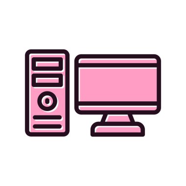 Bilgisayar. Web simgesi basit illüstrasyon