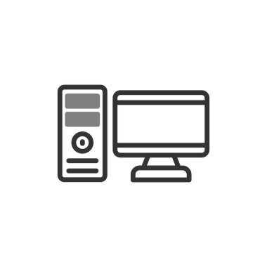 Bilgisayar. Web simgesi basit illüstrasyon