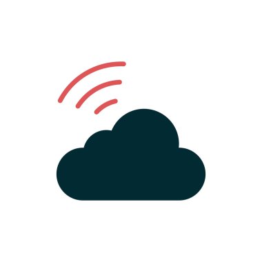 Bulut kablosuz ağ simgesi. Basit resimleme 