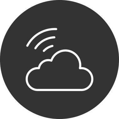 Bulut kablosuz ağ simgesi. Basit resimleme 