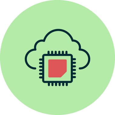 İşlemci simgesi, tasarım ilham vektörü şablonu 