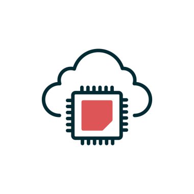 İşlemci simgesi, tasarım ilham vektörü şablonu 