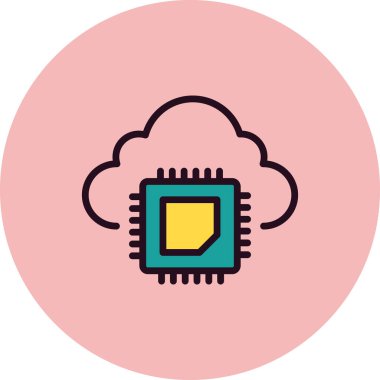 İşlemci simgesi, tasarım ilham vektörü şablonu 