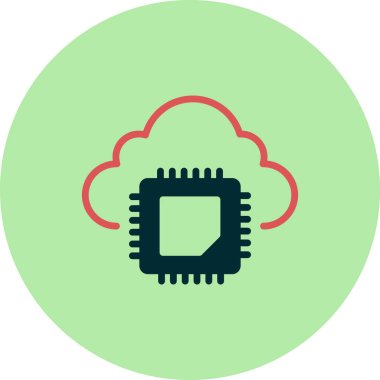 İşlemci simgesi, tasarım ilham vektörü şablonu 