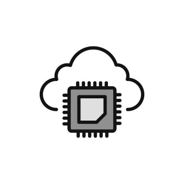 İşlemci simgesi, tasarım ilham vektörü şablonu 