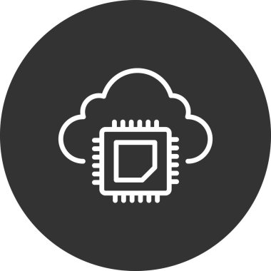 İşlemci simgesi, tasarım ilham vektörü şablonu 