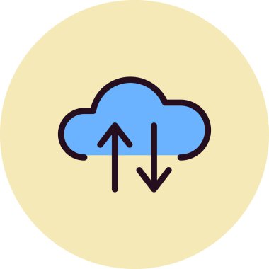 Bulut ağı simgesi. Basit resimleme 