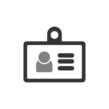 Kimlik kartı simgesi, vektör illüstrasyonu 