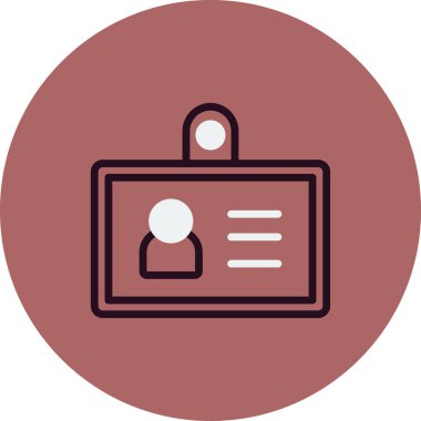 Kimlik kartı simgesi, vektör illüstrasyonu 