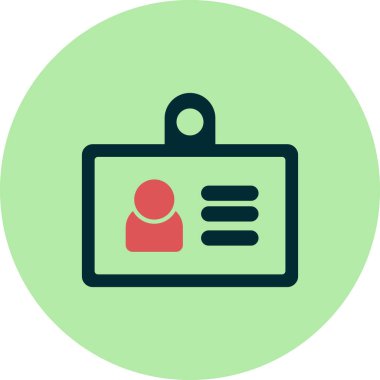 Kimlik kartı simgesi, vektör illüstrasyonu 