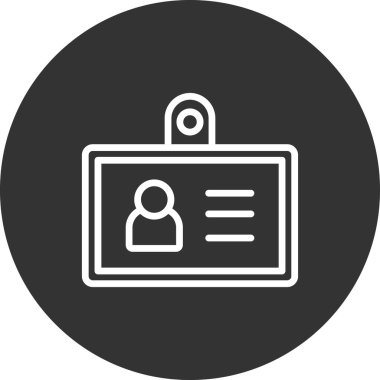 Kimlik kartı simgesi, vektör illüstrasyonu 