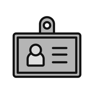 Kimlik kartı simgesi, vektör illüstrasyonu 