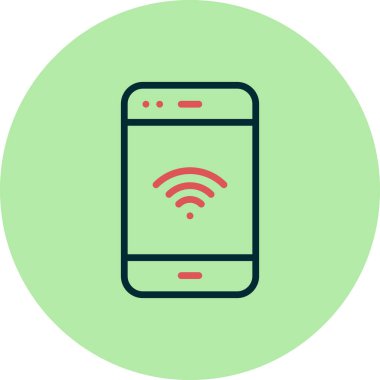 Cep telefonu simgesi, düz vektör çizimi