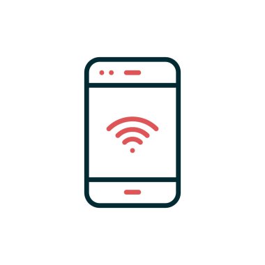 Cep telefonu simgesi, düz vektör çizimi