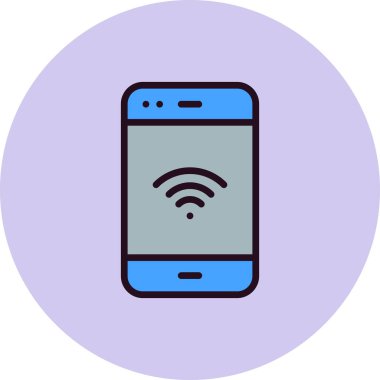 Cep telefonu simgesi, düz vektör çizimi