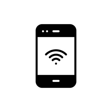 Cep telefonu simgesi, düz vektör çizimi