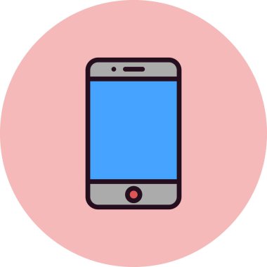 Cep telefonu simgesi, düz vektör çizimi