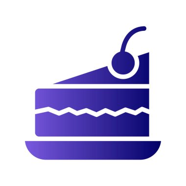 Tabakta bir parça kek. Web simgesi basit illüstrasyon 