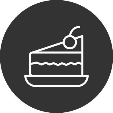 Tabakta bir parça kek. Web simgesi basit illüstrasyon 