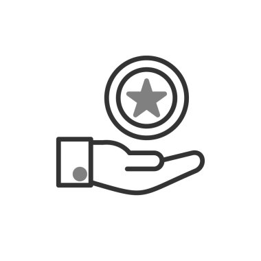 reyting ikonu. Kaliteli vektör sembolü ve web tasarımının basit gösterimi