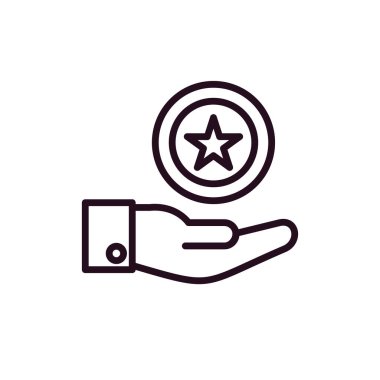 reyting ikonu. Kaliteli vektör sembolü ve web tasarımının basit gösterimi