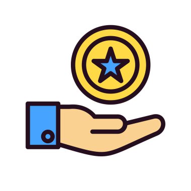 reyting ikonu. Kaliteli vektör sembolü ve web tasarımının basit gösterimi