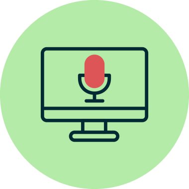  Ses kaydedici vektör illüstrasyonu