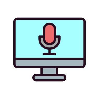  Ses kaydedici vektör illüstrasyonu