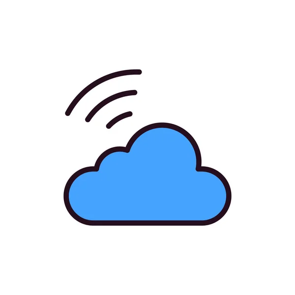 Σύννεφο Wifi Εικονίδιο Web Απλή Απεικόνιση — Διανυσματικό Αρχείο