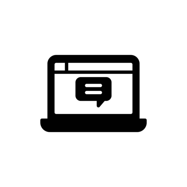 Laptop Chat Icon Simple Illustration Laptop Chat Vector Icon Web — Archivo Imágenes Vectoriales