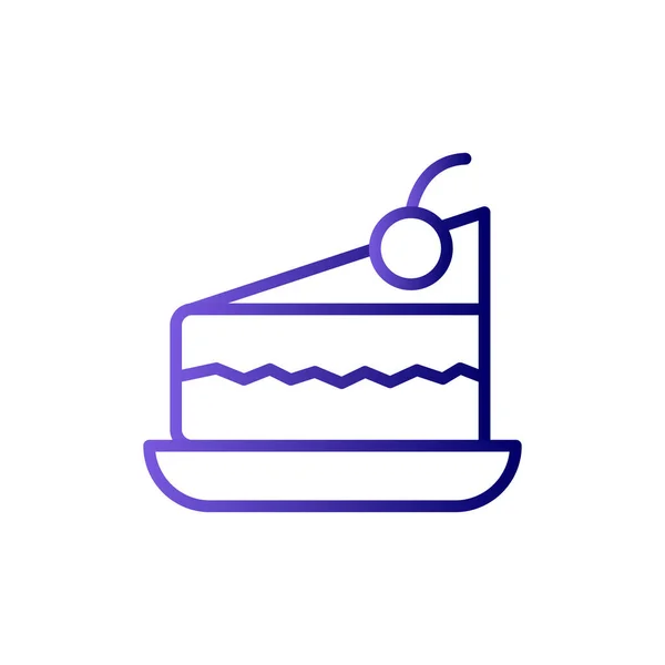 プレート上のケーキのピース Webアイコンシンプルなイラスト — ストックベクタ